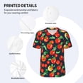 thumbnail image 3 of Lsque Tomatoes Pattern Mens Polo Golf Shirts Funny Graphics Shorts Sleeve Button Shirts Baseball T-shirt-4X-Large, 3 of 7