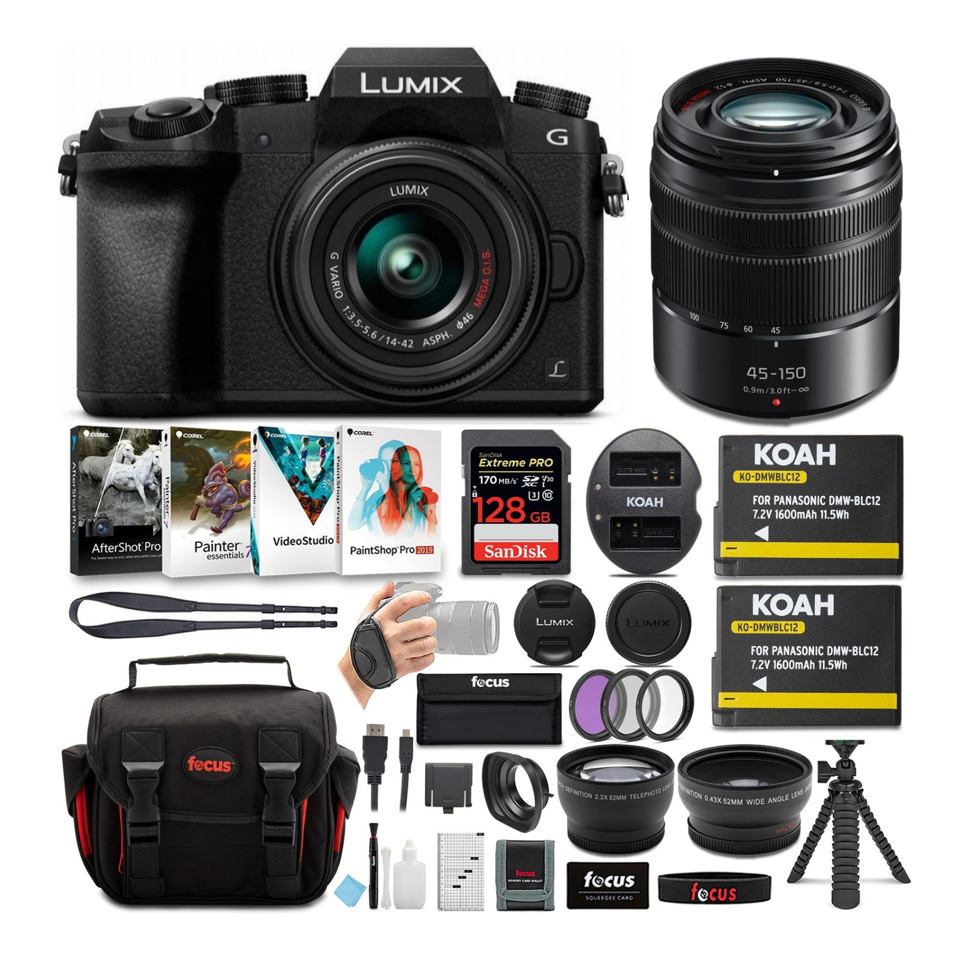 Panasonic LUMIX G7 Mirrorless Camera (Black) Lens Bundle Walmart.com