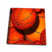 3dRose Basketball Pattern - Mini Notepad, 4 by 4-inch