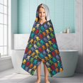 thumbnail image 6 of Multicolor Bigfoot Pattern Hooded Bath Towel，60"x35" for Ages 3 To 12 Kids, Quick Dry Lightweight Soft Microfiber Hood Beach Towel Cover Up for Kids, 6 of 7