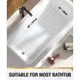 thumbnail image 5 of HITSLAM Bath Tub Shower Mat,40"x16" Washable Bathtub Mats,Suction Cups and Drain Holes to Keep Tubs Clean,Clear, 5 of 7