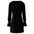 thumbnail image 4 of Velvet Dresses for Women A-Line Mini Dress Cocktail Flattering A-Line Sequin Dress (Black S), 4 of 4