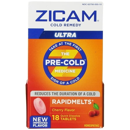 Zicam Ultra Cold Remedy Rapidmelts, Cherry, 18