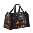thumbnail image 2 of Fotbe Flame Metal Skull Bolsa de Viaje con Estampado, Bolsa de Fin de Semana para Mujer con Compartimento para Zapatos, Bolsa de Gimnasio con Bolsillo Húmedo, 2 of 7