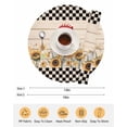 thumbnail image 6 of 13 Inch Round Placemats Set of 6, Sunflowers Rooster Non Slip Heat Insulation PP Table Mats, Farmhouse Vintage Beige Wooden Plaid Washable Place Mats for Kitchen Dining Party Table Decor, 6 of 7