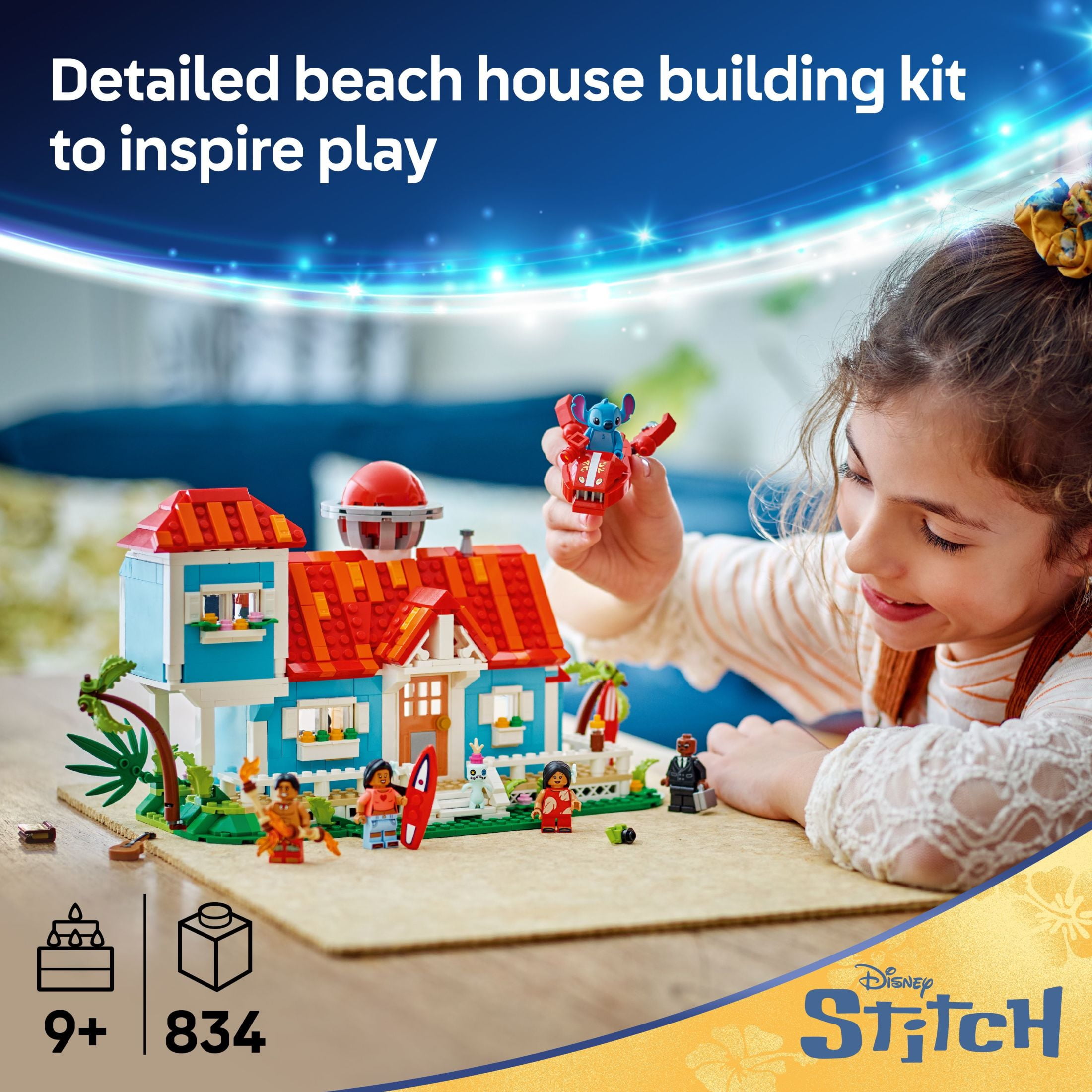 LEGO Disney Lilo and Stitch Beach House Playset with 5 Mini Figures, Ages 9 and up