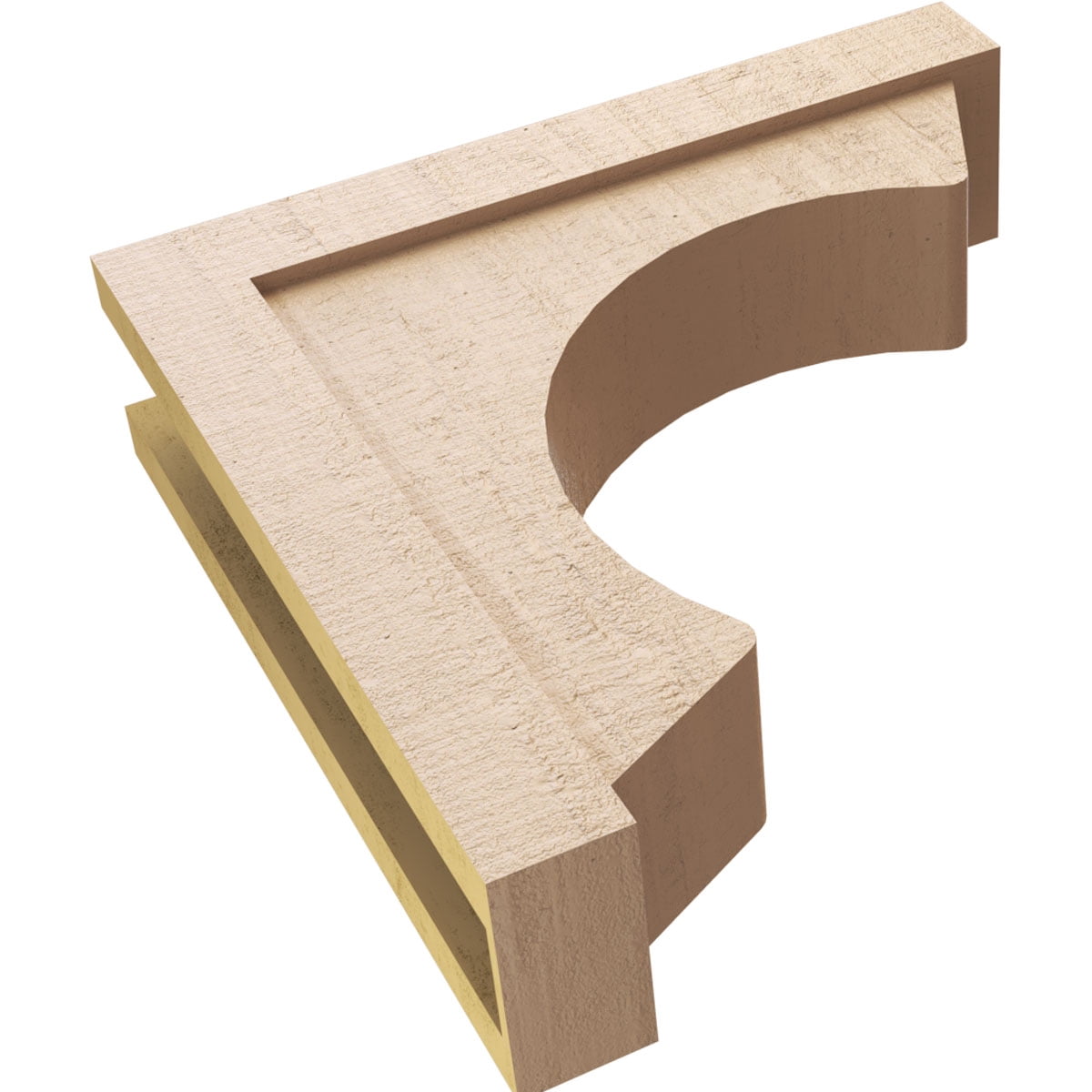 6"W x 24"D x 24"H Thin Emerson Rough Cedar Woodgrain TimberThane Corbel, Primed Tan