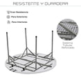 thumbnail image 4 of Mesa Plegable Jardin Exterior Portatil Redonda Color Blanco 122cm, 4 of 7