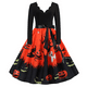 thumbnail image 1 of Vestido vintage de manga larga para mujer, para Navidad, años 50 y 60, para ama de casa, fiesta de noche, graduación, disfraces de Halloween, con lazo y vendaje, 1 of 5