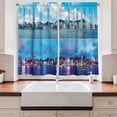 thumbnail image 2 of Ambesonne City Scenery Kitchen Curtains, Hong Kong, 55"x45", Deep Sky Blue, 2 of 3