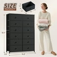 thumbnail image 3 of 52.2" H Dresser for Bedroom with Fabric Drawers Tall Dresser with Wooden Top for Living Room, Dark Gray, 3 of 8