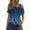 Blue, variant on Off One Shoulder Tops for Women Summer Short Sleeve Gradient T-Shirts Dressy Casual Lightweight Trendy Shirt Blouses