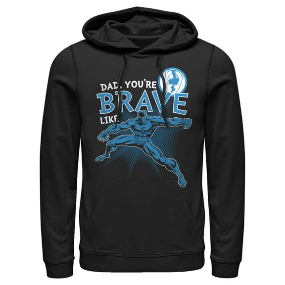 Men's Marvel Dad You're Brave Like Black Panther Pull Over Hoodie Black Small