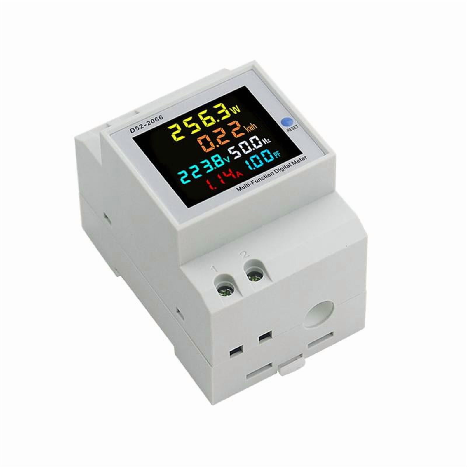 Din rail AC Monitor 6IN1 110V 220V 380V 100A Voltage Current Power Factor
