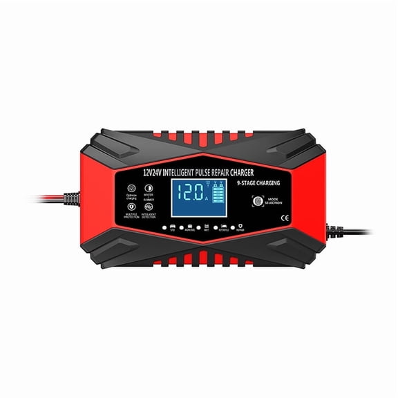 Battery Charger 12V and 24V Fully-Automatic Smart Car Battery Charger, Battery Maintainer Trickle Charger, and Battery Desulfator with Temperature Compensation