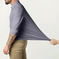 thumbnail image 5 of Button Down Shirts for Men Long Sleeve Solid Color Stretch Men's Casual Shirts Classic Button Up Tops Gray XL, 5 of 6