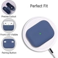 thumbnail image 4 of Soft Silicone Skin Case Cover Shock Absorbing Protective Case for Airpods Pro, Visible Front LED, 2 Pack Dark Blue / Matcha Green, 4 of 5