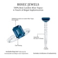 thumbnail image 6 of Rosec Jewels London Blue Topaz Solitaire Ring with Diamond Side Stones for Women - 6X8 mm, 18K White Gold, US 4.00, 6 of 9
