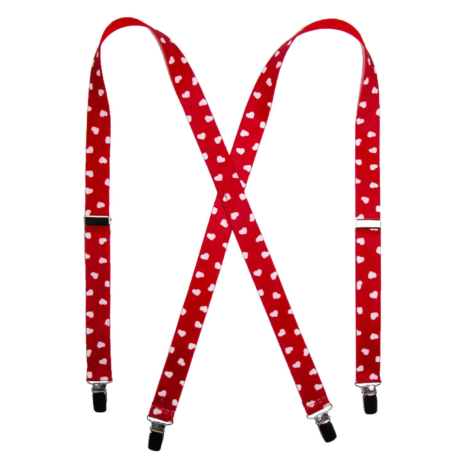 New CTM Kids/' Elastic Clip-End 1 Inch Heart Suspenders