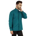 thumbnail image 3 of Bestman Solid Long Sleeve Shirt For Mens Front Double Button Placket Chinese Collar Shirt, 3 of 7