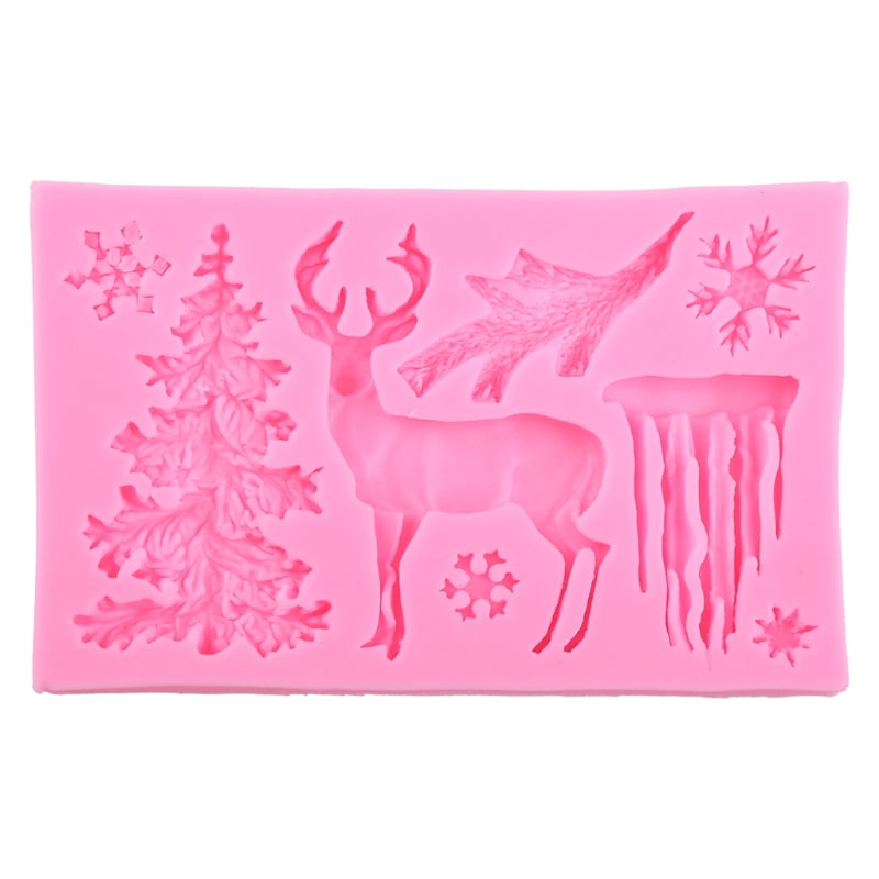 3D Christmas Deer Cake Mould Diy Mold Candle Silicone Mould Pudding Chocolate.