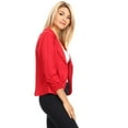 thumbnail image 2 of Women's Solid Comfy Casual Office Work 3/4 Long Sleeve Open Front Blazer Jacket S-3XL, 2 of 5