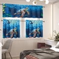 thumbnail image 4 of Sea Turtle Kitchen Curtains Valance and Tier Set Snowflake Rod Pocket Curtains for Living Room Bedroom Bathroom Window Drapes, 4 of 6