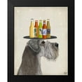 thumbnail image 2 of Fab Funky 12x14 Black Modern Framed Museum Art Print Titled - Schnauzer Grey Beer Lover, 2 of 5