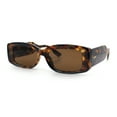 thumbnail image 4 of Womens Mod Rectangle Thick Beveled Plastic Minimal Fashion Sunglasses Tortoise - Brown, 4 of 7