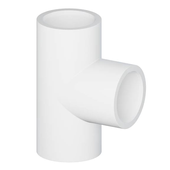 31407 PVC Pressure Pipe Fitting, Tee, White PVC, 3/4-In. - Quantity 300