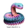 thumbnail image 4 of 3D Printed Snake Toys 3D Printed Animals Snake Pet Movable Joint Fidget Toys， 3D Printed Animals Toy Adults Fidget Toys，3D Printed Fidget Toys for Home Office Decor (24.4‘ Candy), 4 of 6