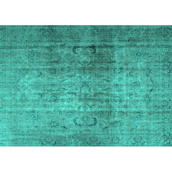 Ahgly Company Machine Washable Indoor Rectangle Persian Turquoise Blue Traditional Area Rugs, 2' x 5'