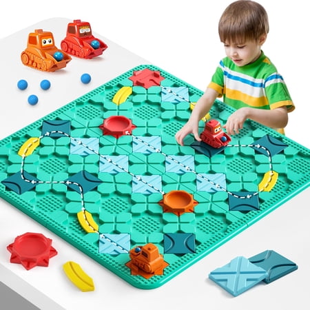 Logical Road Builder Games, HHA1 STEM Family Board Game, Educational Smart Brain Teasers Puzzles Toys, Preschool Learning Early Montessori Birthday Gifts for Kids Boys Girls Age 4-8 Year Old
