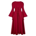 thumbnail image 5 of Dresses for Women Palace Style Long Sleeve Solid Color Elegant Halloween Party Gown Fashion Dress, 5 of 7