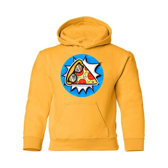 Comic Style Pizza Hoodie Juniors -Image by Shutterstock, Small