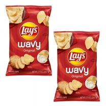 Lay's Wavy Potato Chips, 7.75 oz Bag Original Flavor, 2 Pack