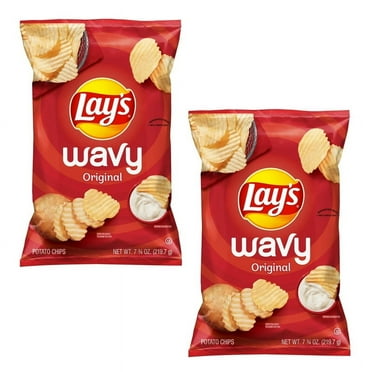 Lay's Wavy Potato Chips, 7.75 oz Bag Original Flavor, 2 Pack