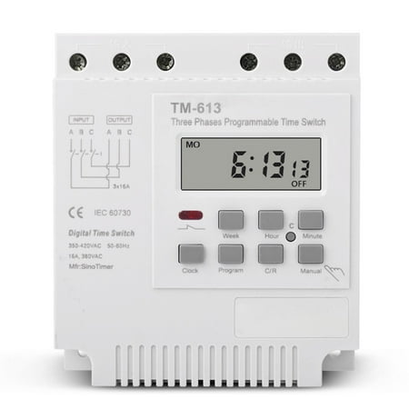 

TM613 380V 16A Three Phases Digital 7 Days Programmable Relay Timer Switch