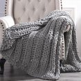 thumbnail image 3 of Modern Threads Chunky Knit Acrylic Throw Blanket, 50" x 60", Gray, 3 of 4