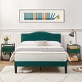thumbnail image 1 of VECELO 3-Piece Green Bedroom Set with Full Upholstered Bed Frame and 2 Nightstands, 1 of 9