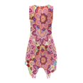 thumbnail image 4 of HELLHERO Side Pockets Sleeveless Sundress, Mandala Floral Pattern Summer Sleeveless Sundress Polyester Asymmetric Summer Sleeveless Dress Round Neck, 4 of 8
