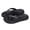 Black, variant on Women's Thick Sole Flip Flops, Cushioned Non-Slip Slides with Letter Print for Beach and Casual Wear