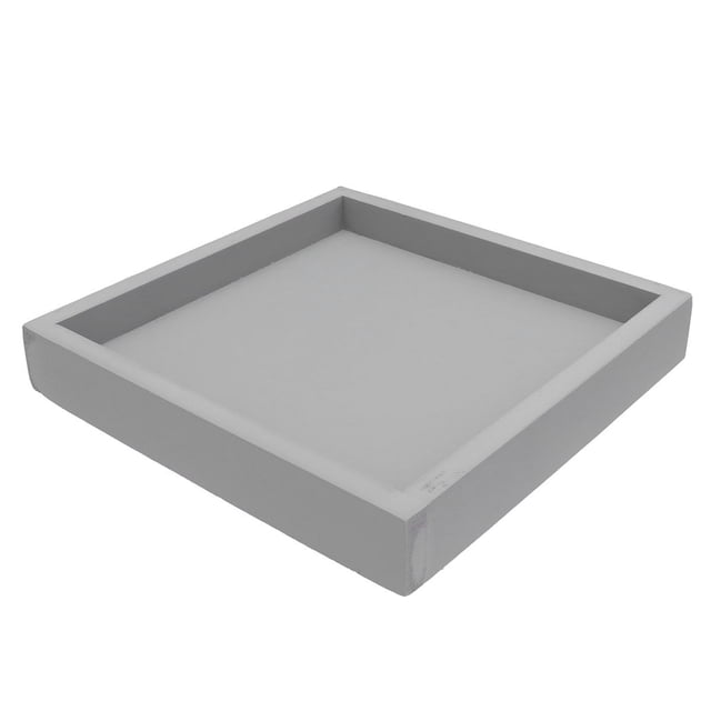 Bandeja de plástico grueso para macetas, multifuncional, para el hogar, a prueba de fugas, para interiores y balcones (gris, 20 x 20 cm)
