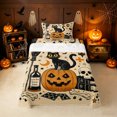 thumbnail image 2 of Erosebridal Haunted House Twin Sheets, Black Cat Bedding, Wheat Orange, Black Reversible, 3pcs, 1 Flat Sheet, 1 Fitted Sheet and 1 Pillowcase, 2 of 6