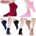 thumbnail image 1 of Women Non-slip Yoga Socks Toeless Half Toe Grip Socks For Ballet Dance Pilates, 1 of 3