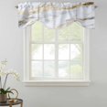 thumbnail image 2 of Tie Up Valances for Windows, Gray Marble Adjustable Valance Curtains Window Treatment for Living Room/Bedroom Windows, Abstract Art Yellow Crack Rod Pocket Kitchen Curtains & Drapes 42x18 Inch, 2 of 9