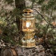 Petromax HK500 Pressurized Lantern, 500 Candlepower with 1 Quart Kerosene Tank for Home, Camping or Emergency Lighting, Hand Assembled High Pressure 400 Watt Lamp, Polished Brass