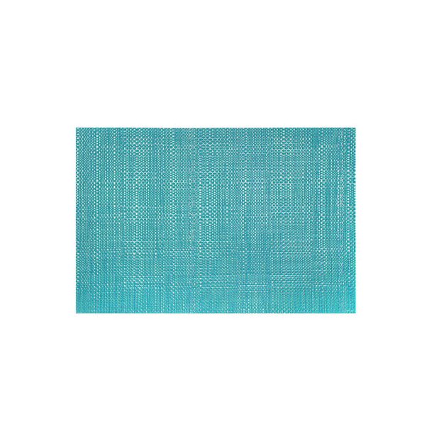 Set of 2 Trace Basketweave Vinyl Rectangular Placemat Wipes Clean 13" X19" Aqua