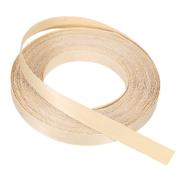 Bisel de Uxcell, cinta de chapa de madera prepegada flexible para bisel de contrachapado con adhesivo termofusible para restauración de muebles de roble blanco 1/2 pulgada x 25 pies