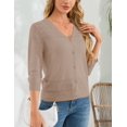 thumbnail image 4 of Women's 2025 Long Sleeve Sweater Cardigan Cable Knit Open Front Button Outwear Coats, 4 of 7